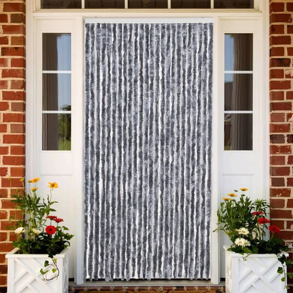 vidaXL Fly Curtain Silver 39.4x78.7" Chenille
