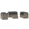 vidaXL Patio Lounge Set Adjustable Feet 7 Piece Lounge Set Rectangular