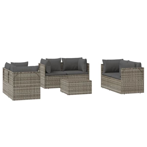 vidaXL Patio Lounge Set Adjustable Feet 7 Piece Lounge Set Rectangular