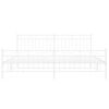 vidaXL Bed Frame White Powder-coated steel Full Bed Frame Rectangular
