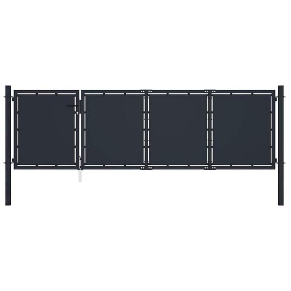 vidaXL Garden Gate Steel 137.8x29.5" Anthracite