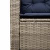 vidaXL Garden Sofa Grey PE rattan Medium Adjustable Feet