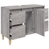 vidaXL Sink Cabinet Grey Sonoma Engineered wood, Solid eucalyptus wood