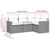 vidaXL Garden Sofa Set Beige Poly Rattan, powder-coated steel, polyester