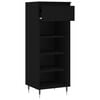 vidaXL Shoe Cabinet Black Engineered wood Medium Shoe Cabinet