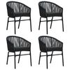 vidaXL Garden Dining Set Black Powder-coated steel, PVC rattan, glass