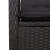 vidaXL Reclining Garden Bench Black Poly Rattan 2-seater