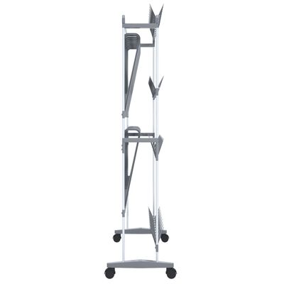 vidaXL Shoe Rack with Wheels Silver 35"x10.6"x47.2"