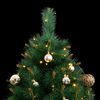 vidaXL Artificial Hinged Christmas Tree 300 LEDs & Ball Set 70.9"