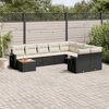 vidaXL Garden Sofa Set Black and Cream White