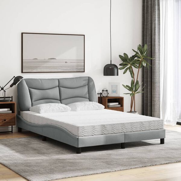 vidaXL Bed Light grey
