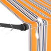 vidaXL Retractable Awning Yellow and blue Polyester with PU coating, steel