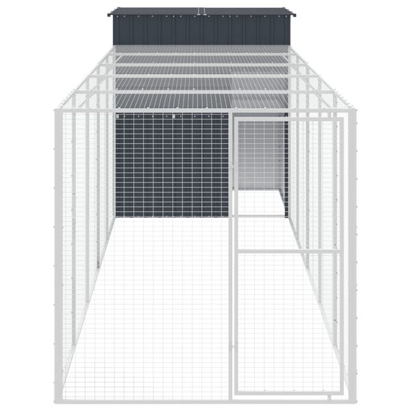 vidaXL Chicken Cage Anthracite Galvanized steel 65.0 x 259.8 x 71.3 in