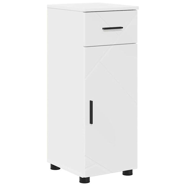 vidaXL Bathroom Cabinet with Drawer White 11.81 x 13.78 x 31.50 in