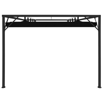 vidaXL Garden Wall Gazebo with Retractable Roof Canopy 118.1"x118.1" Anthracite