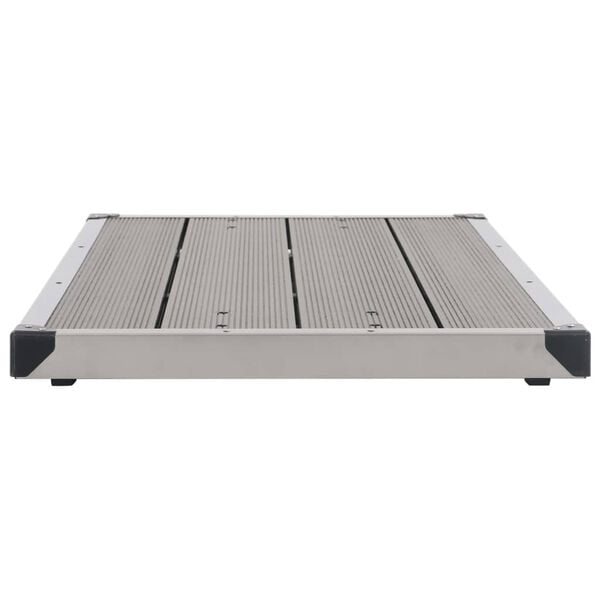 vidaXL Outdoor Shower Tray WPC Stainless Steel 43.3"x24.4" Gray