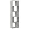 vidaXL Bookcase Concrete Grey Engineered Wood 5-Tier Modern Shelving