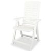 vidaXL Garden Chair Set of 4 White Plastic Medium Foldable