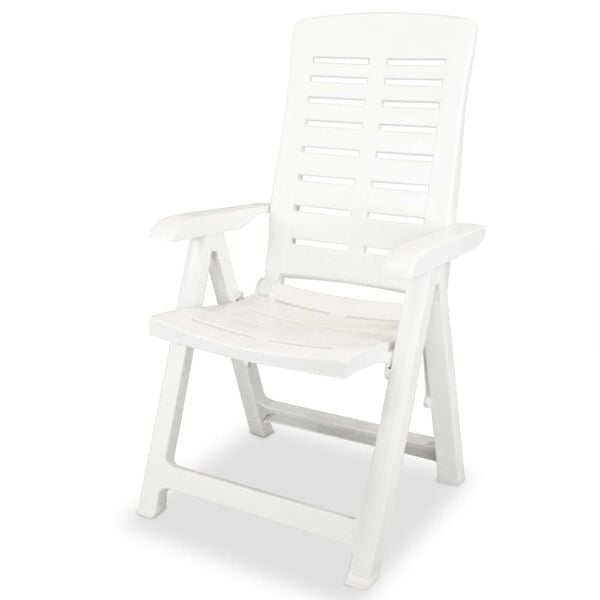 vidaXL Garden Chair Set of 4 White Plastic Medium Foldable