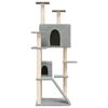 vidaXL Cat Tree Light Grey Engineered Wood, Plush, Sisal One Size