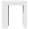 vidaXL Bar Table White Engineered wood Medium Bar Table Rectangular