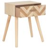 vidaXL Bedside Cabinet Natural Wood Solid Paulownia wood, Solid Pine wood