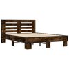 vidaXL Bed Frame Smoked Oak Engineered wood Small Double Durable