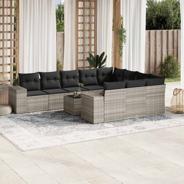 vidaXL Garden Sofa Set Light grey, Dark grey