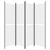 vidaXL 4-Panel Room Divider White 78.7"x70.9" Fabric