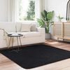 vidaXL Shaggy Rug Black 100% Polyester 63.0 x 63.0 in Foldable