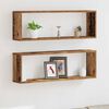 vidaXL Wall Shelf 2 pcs Old wood 80 x 15 x 26 cm Engineered wood