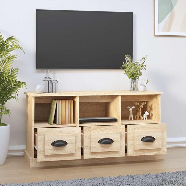 vidaXL TV Cabinet Sonoma Oak Engineered Wood TV Cabinet Rectangular
