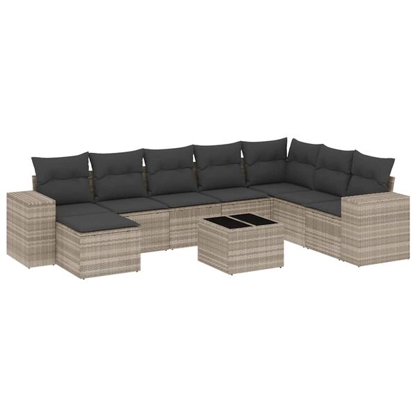 vidaXL Garden Sofa Set Light grey, dark grey