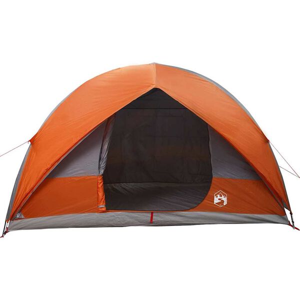 vidaXL Tunnel tent Grey and Orange 196.85 x 137.01 x 78.74 in Taffeta