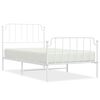 vidaXL Bed Frame White Steel Single Classic/Traditional Style Durable