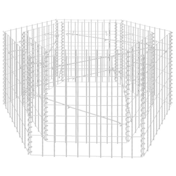 vidaXL Gabion Raised Bed Silver Galvanized steel Heavy Weight Endurance