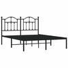 vidaXL Bed Frame Black Powder-Coated Steel King Size Bed Frame