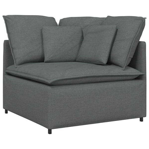 vidaXL Modular Sofa Dark Grey Fabric (100% Polyester) Large Modular
