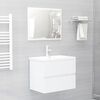 vidaXL Bathroom Furniture Set High gloss white Engineered wood, Ceramic