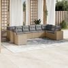 vidaXL Garden Sofa Set Beige PE Rattan Large Modular Garden Sofa Set