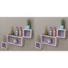 vidaXL Wall Cube Shleves 6 pcs White and Purple