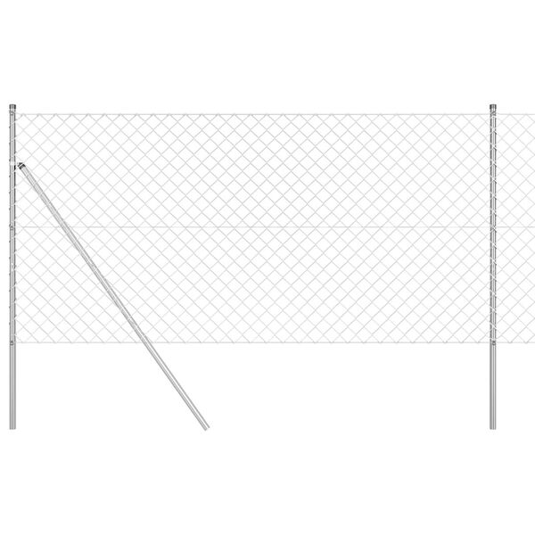 vidaXL Chain Link Fence with Posts Silver 1.2 x 25 m Steel