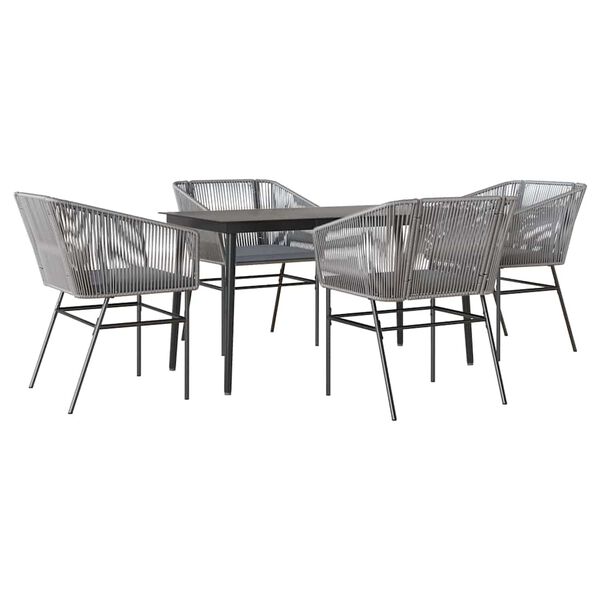 vidaXL Garden Dining Set Grey
