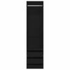 vidaXL Wardrobe with Drawers Black 19.7"x19.7"x78.7" Engineered Wood