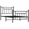 vidaXL Bed Frame Black Powder-coated steel Twin Industrial Bed Frame