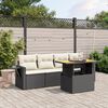vidaXL Garden Sofa Set Black PE rattan Medium Adjustable Armrests