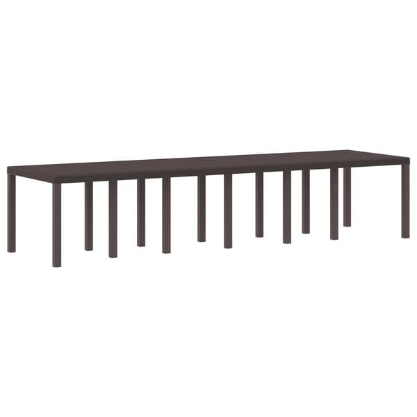 vidaXL Garden Dining Table Brown 137.80 x 39.37 x 28.74 in Poly Rattan