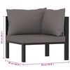 vidaXL Corner Sofa Anthracite Poly rattan, aluminum, fabric (100% polyester)