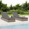 vidaXL Patio Sunbed Set of 2 Gray PE rattan Standard