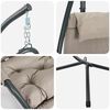 vidaXL Hanging Egg Chair Folding Taupe 37.01 x 42.13 x 77.36 in Steel